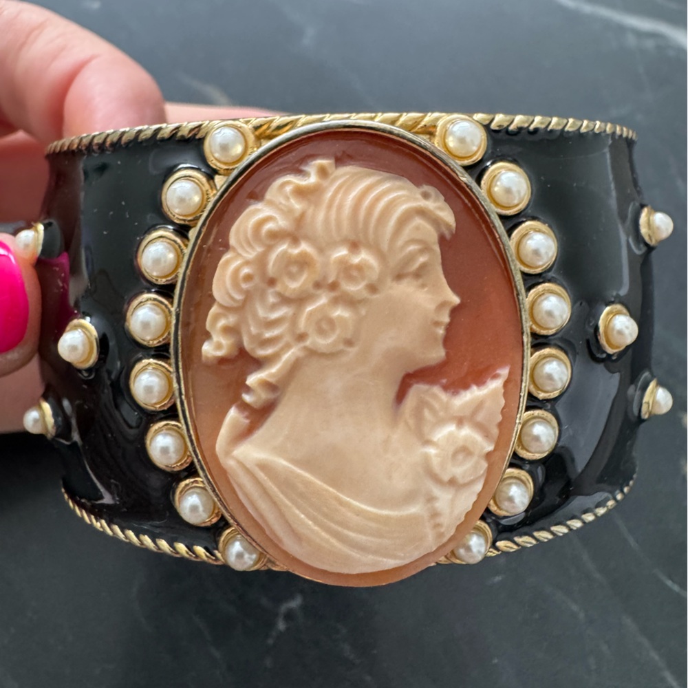 Amedeo Cameo Hinged Cuff Bracelet